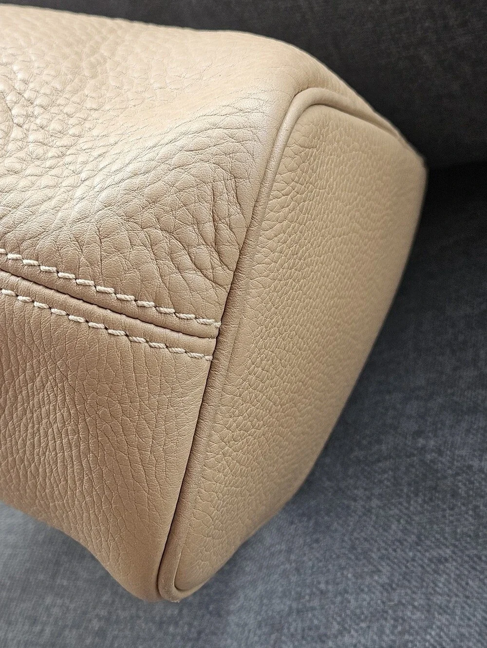 Coach Beige Leather Satchel with Removable Strap